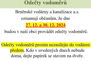 Odečty vodoměrů