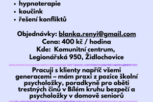 Psychologické poradenství, hypnoterapie, koučink a řešení konfliktů