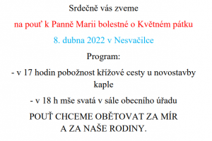 Pouť k Panně Marii bolestné o Květném pátku