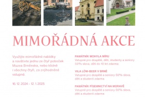 Muzeum Brněnska - mimořádná akce na prohlídky